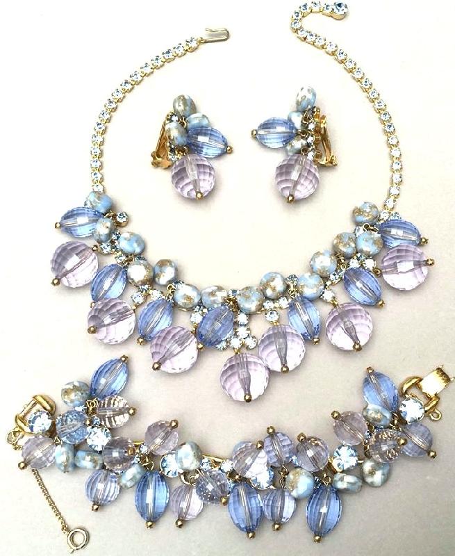 Front view of Blue Chatons Only Bracelet 5 Link