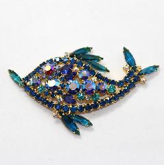 Blue Navettes Brooch