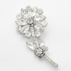 Clear Navettes Brooch