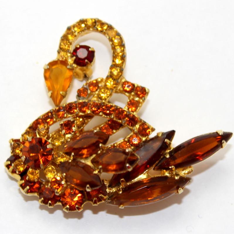 Front view of Topaz Pear Brooch