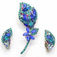 Blue Navettes Rivoli/Margarita Brooch