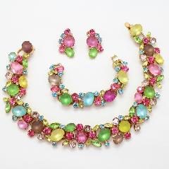 Pastel Cabochons Frosted Bracelet 5 Link