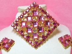 Pink Square Brooch