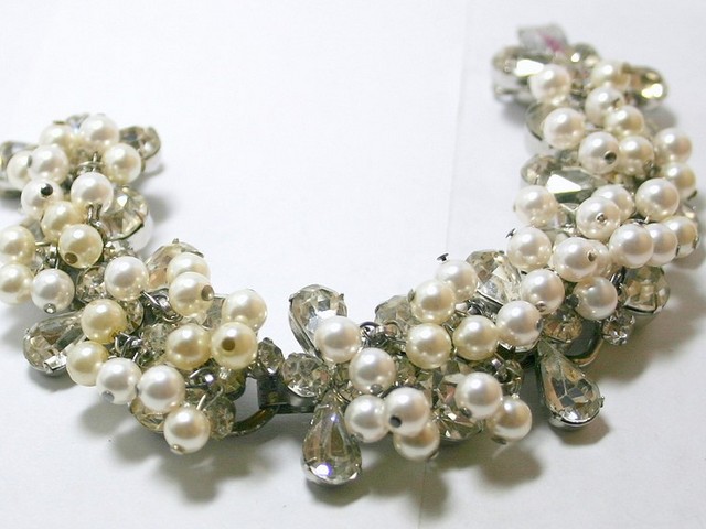 Front view of Clear Chatons Only Bracelet 5 Link
