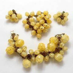 Yellow Chatons Only Earrings Clip