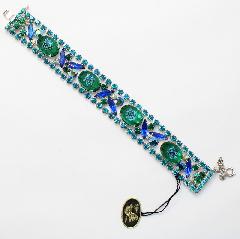 Blue Oval Molded/Cut Bracelet Flat Push In