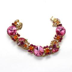Pink Navettes Rivoli/Margarita Bracelet 5 Link