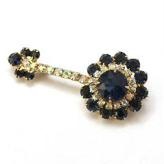 Blue Chatons Only Brooch