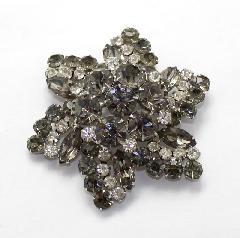 Gray (black Diamond) Navettes Brooch