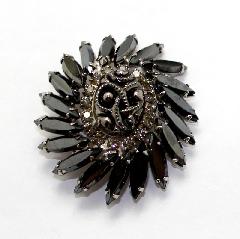 Hematite Cabochons Molded/Cut Brooch