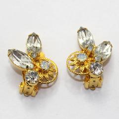 Clear Navettes Earrings Clip