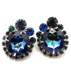 Blue Dentelle Multi-Color/Shaded Earrings Clip