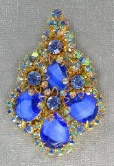 Blue Pear Givre Pin Pendant