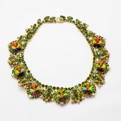 Green Navettes Rivoli/Margarita Necklace