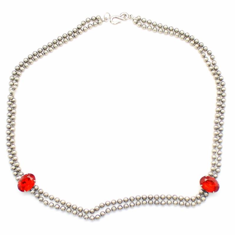 Front view of Red Oval Necklace