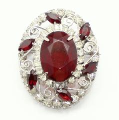 Red Oval Pin Pendant