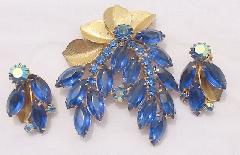 Blue Navettes Brooch