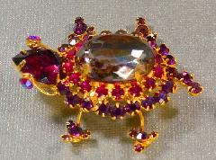 Purple (cardinal) Oval Multi-Color/Shaded Brooch