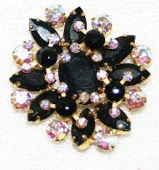 Black (jet) Oval Brooch