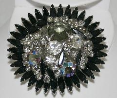 Black (jet) Navettes Brooch
