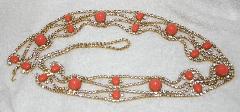 Orange Cabochons Plastic Belt