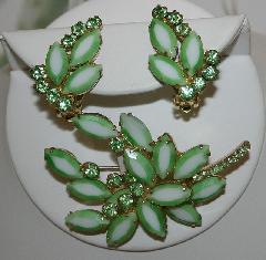 Green Navettes Multi-Color/Shaded Brooch