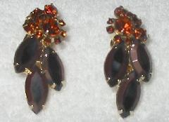 Topaz Navettes Multi-Color/Shaded Earrings Clip