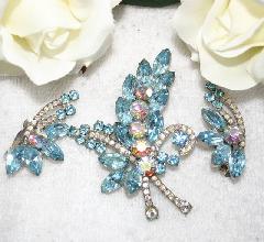 Blue Navettes Brooch