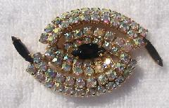 Black (jet) Navettes Brooch