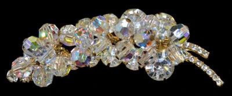 Front view of Clear Chatons Only Brooch