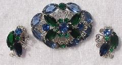 Blue Navettes Earrings Clip
