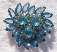 Blue Navettes Brooch