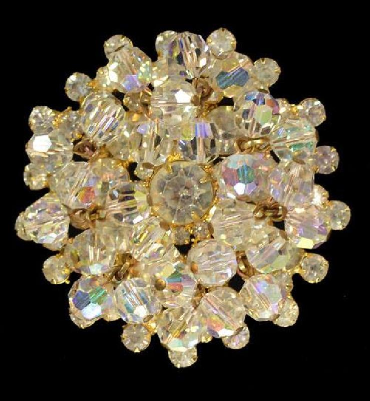 Front view of Clear Chatons Only Brooch