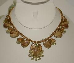 Topaz Pear Striped Necklace