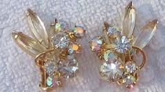 Clear Navettes Earrings Clip
