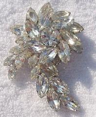 Clear Navettes Brooch