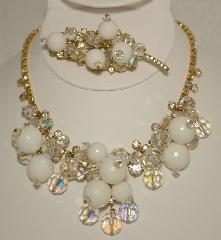 White (chalk Or Milk) Chatons Only Plastic Necklace