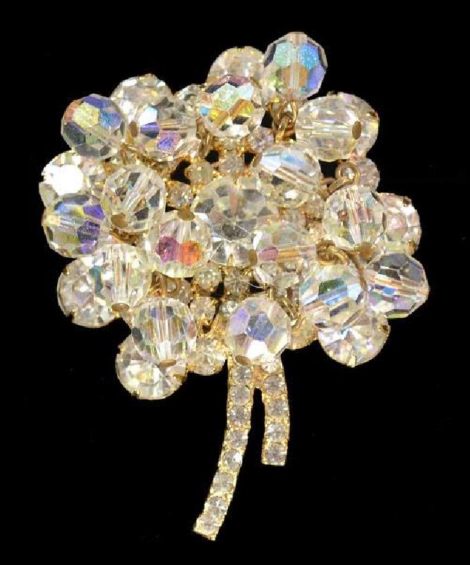 Front view of Clear Chatons Only Brooch