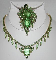 Green Emerald Cut Necklace