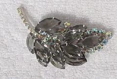 Gray (black Diamond) Navettes Brooch