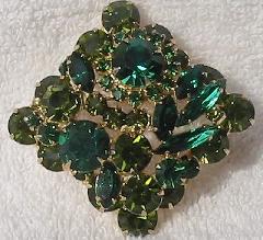 Green Navettes Brooch