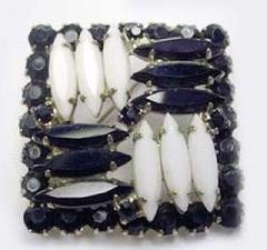 Black (jet) Navettes Brooch