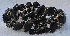 Black (jet) Navettes Bracelet Clamper