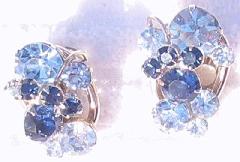 Blue Chatons Only Earrings Clip