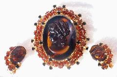 Topaz Oval Molded/Cut Earrings Clip