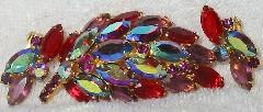 Red Navettes Earrings Clip