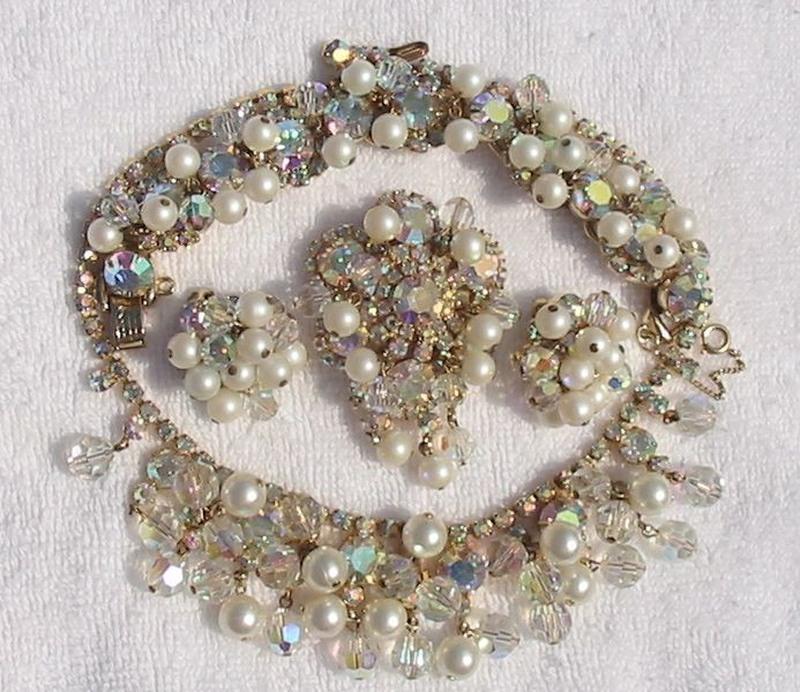 Front view of AB Chatons Only Pearl Necklace