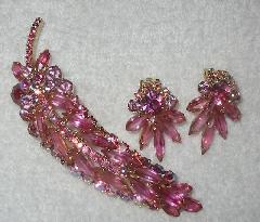 Pink Navettes Earrings Clip