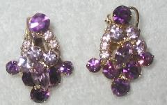 Purple (cardinal) Chatons Only Earrings Clip