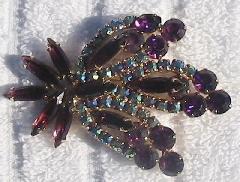 Purple (cardinal) Navettes Brooch